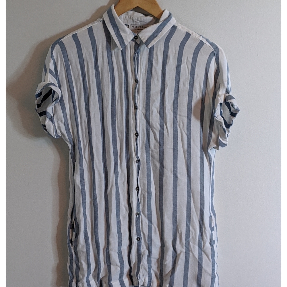 Light Blue and White striped tunic